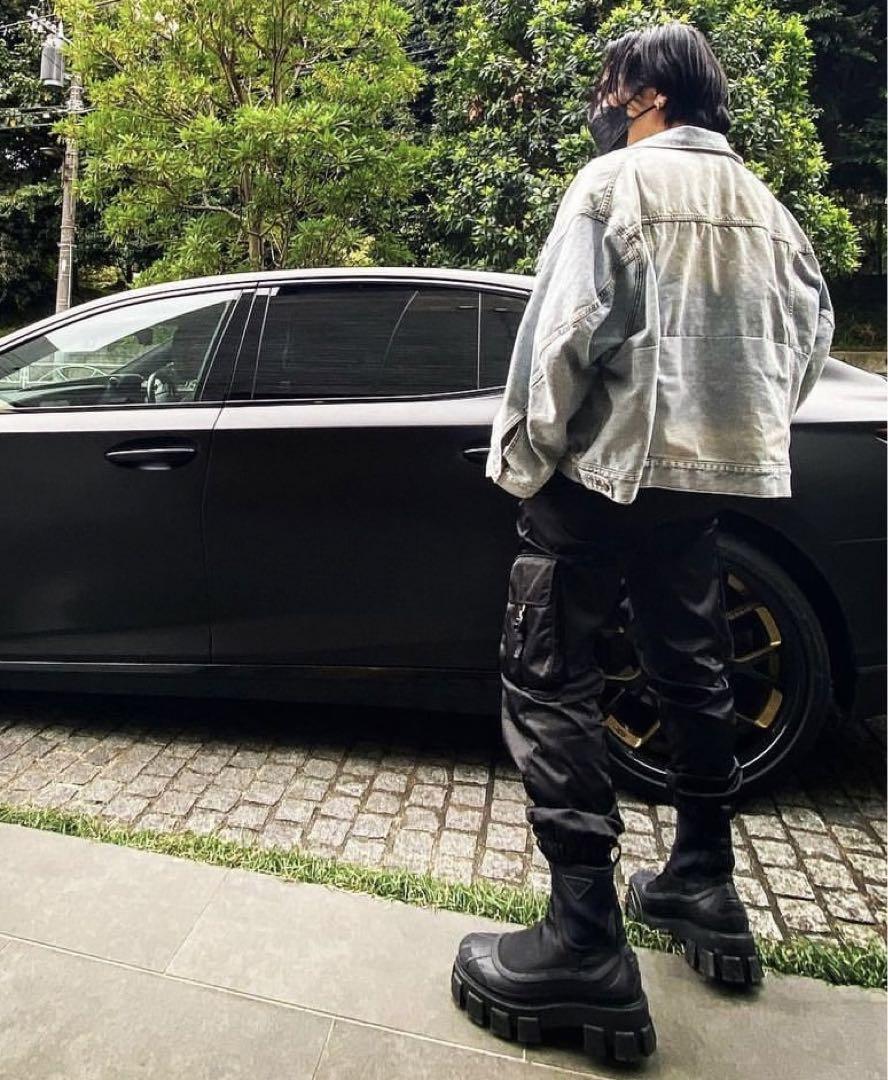 PRADA モノリス ナイロンギャバジンブーツ 6.5 登坂広臣 eva.gov.co