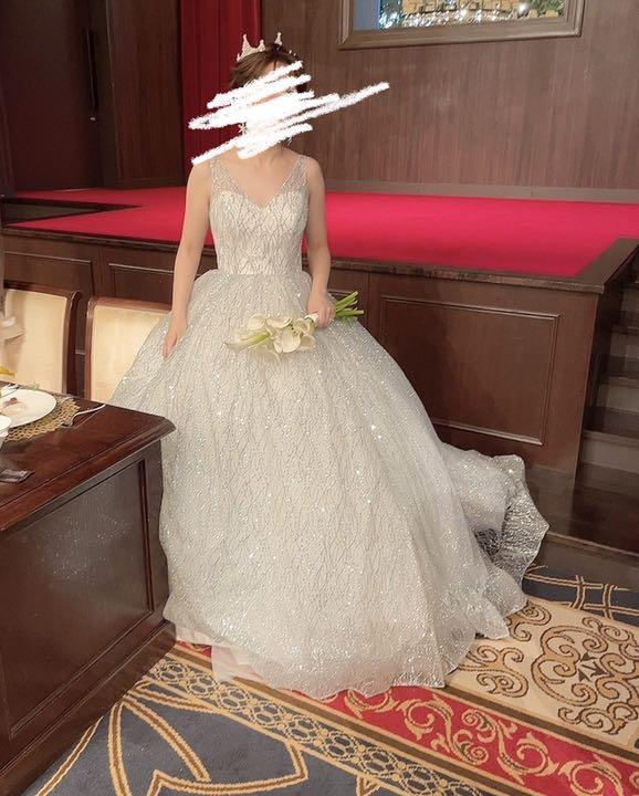 超美品 ラザロ3662風♡グリッタードレス ウェディング
